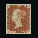 Great Britain - QV (line engraved) : (SG 7) 1841 1d red-brown, from 'black' plate 9, KH, 4 tiny to