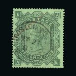 Great Britain - QV (surface printed) : (SG 135) 1867-83 wmk Anchor 10s grey-green, AE, light