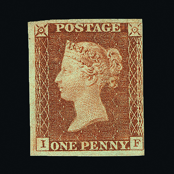 Great Britain - QV (line engraved) : (SG 7) 1841 1d red-brown, from 'black' plate 11, IF, 4 tiny