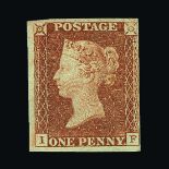Great Britain - QV (line engraved) : (SG 7) 1841 1d red-brown, from 'black' plate 11, IF, 4 tiny