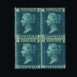 Great Britain - QV (line engraved) : (SG 47) 1858-79 2d deep blue, plate 15, block of 4, CI-DJ,