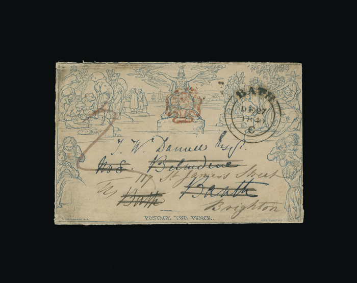 Great Britain - Covers - QV : 1840 MULREADY 2d ENVELOPE, Stereo 'a203', used from Reading to Bath