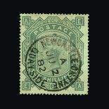 Great Britain - QV (surface printed) : (SG 128) 1867-83 wmk Cross 10s greenish grey, EA, centred