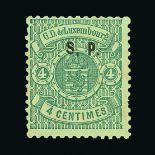 Luxembourg : (SG O118) 1881 OFFICIALS. Local printing, perf. 13. "S. P." on 4c Green. Fresh unused-