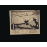 Great Britain - Covers - QV : 1898 HAND-ILLSUTRATED ENVELOPE in black ink of howling cat on wall