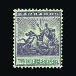 Barbados : (SG 115) 1892-1903 CA 2/6d violet and green fresh l.m.m., very fine Cat £150 (image