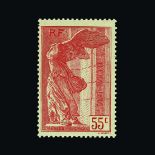 France : (SG 586-7) 1937 National Museums 30c (hinged) and 55c (tiny wrinkle), fresh u.m. Cat £