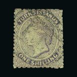 Turks Islands : (SG 6) 1873-79 Small Star 1s lilac used, perfs slightly trimmed as usual Cat £