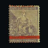 Cape of Good Hope : (SG 32) 1874-76 One Pennt on 6d lilac mint, faint traces of gum. The overprint