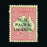 New Guinea : (SG 117) 1918-23 Opt on Australia 10/- grey & pink (one pulled perf) - very fresh mm