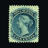 Canada - Nova Scotia : (SG 24) 1860-83 white paper 5c blue, reasonable centring, fresh, fine m.m.