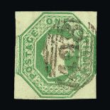 Great Britain - QV (embossed) : (SG 55) 1847-54 1s green, Die 2, good clear margins all around,