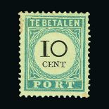 Netherlands : (SG D168) 1870 Postage Dues 10c pale blue & black P12½ m.m. Cat £140 (image available)