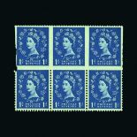 Great Britain - QEII (pre-decimal) : (SG 571b) 1958 Wilding 1d blue part perforated booklet pane