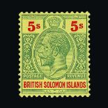 British Solomon Islands : (SG 22-36) 1914-23 KGV  Wmk. Multiple crown CA. Set to 5/- (Missing 2/-) +