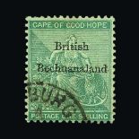 Bechuanaland : (SG 8) 1885-87 on Cape 1s green, fine used. Cat £180 (image available) [US1]