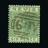 St. Kitts and Nevis - Nevis : (SG 32) 1882-90 CA 6d green v.f.u. Cat £350 (image available) [US1]