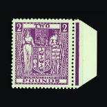 New Zealand - Postal Fiscals : (SG F206) 1940-=58 ARMS £2 bright purple, very fine unmounted mint