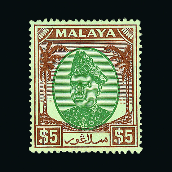 Malaya - Selangor : (SG 90-110) 1949-55 KGVI Set complete, all colours to $5, fresh m.m.(21) Cat £