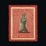 British Virgin Islands : (SG 18a) 1867 crimson frame line 1s, on white paper, with LONG-TAILED S