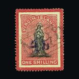 British Virgin Islands : (SG 42d) 1888 Surcharged 4d on 1s black & rose-carmine on white paper