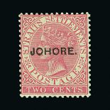 Malaya - Johore : (SG 6) 1884-86 2c rose fresh m.m., very fine Cat £225 (image available) [US3]