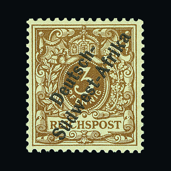 Germany - Colonies - South West Africa : (SG 1) 1897 Overprinted Germany 3pf pale ochre [Mi.1f]