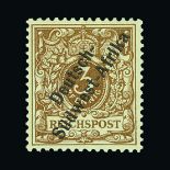 Germany - Colonies - South West Africa : (SG 1) 1897 Overprinted Germany 3pf pale ochre [Mi.1f]