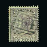 Seychelles : (SG Z21) 1863-72 Mauritius 6d dull violet with B64, very fine Cat £250 (image
