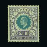 Natal : (SG 143) 1902 KE7 Crown CC £1.10s green & violet m.m. well centred Cat £550 (image