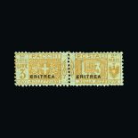 Italy - Colonies - Eritrea : (SG P59) 1916-24 Parcel post 3L yellow v.fresh lmm pair  with RPSL