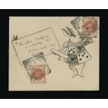 Great Britain - Covers - QV : 1889 HAND-ILLUSTRATED ENVELOPE with ink drawing of Rabbit in suit of