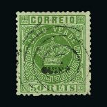 Portugal - Colonies - Guinea : (SG 6) 1881 50r green local overprint, very fine used. Expert