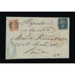 Great Britain - Covers - QV : (SG 47,82) 1865 Registered cover from franked 1858 2d plate 9 (TJ) and