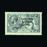 Ireland : (SG 66) 1922-23 Thom Seahorse 10s blue fine m.m. Cat £190 (image available) [US1]