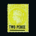 St. Helena : (SG 27,28) 1880 CCwmk 1d lake & 2d yellow, both mint, large part gum, fresh colours,