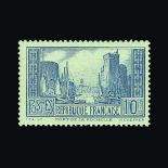 France : (SG 474) 1929 La Rochelle 10F T.I pale ultramarine v.fresh um example. Cat £300 (image