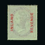 Great Britain - Postal Fiscals : (SG F8) 1860 ovpt. On 1d dull reddish lilac, faint vertical