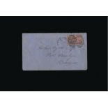 Great Britain - Covers - QV : (SG 48/9) 1870 ½d rose, plate 9, vertical pair, AU-BU, centred to