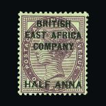 British East Africa : (SG 1) 1890 ½a on 1d lilac fresh m.m., very fine Cat £275 (image available)