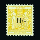 New Zealand - Postal Fiscals : (SG F189) 1940 ARMS 11/- on 11s yellow, fresh mint, minor tone spot