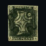 Great Britain - QV (line engraved) : (SG 2,8) 1840 1d black plate 9, 4 neat margins (small closed