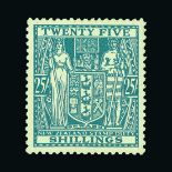 New Zealand - Postal Fiscals : (SG F204) 1940-58 ARMS 25s greenish blue, very fine mint. Cat £750 (