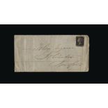 Great Britain - Covers - QV : (SG 2) 1840 1d black, plate 6, PE, on Dec 12 1840 Entire from Leeds,