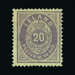 Iceland : (SG 18) 1876 20a pale lilac P14x13½ m.m. Cat £1000 (image available) [US3]