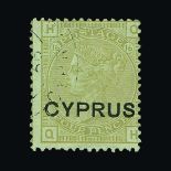 Cyprus : (SG 4) 1880 on GB 4d sage-green, plate 16, QH, centred to NE, exceptionally fresh,