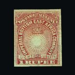 British East Africa : (SG 14a) 1890-95 1r carmine imperf, good clear margins, no gum, unused. Very