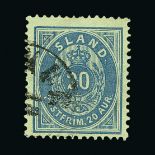 Iceland : (SG 22) 1882 20a dull ultramarine unused without gum Cat £750 (image available) [US3]