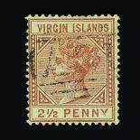British Virgin Islands : (SG 25) 1879 QV Crown CC 2½d red-brown fine used Cat £130 (image available)