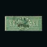 Great Britain - Officials : (SG O16) 1887-92 INLAND REVENUE £1 green, DC, centred to SE, light